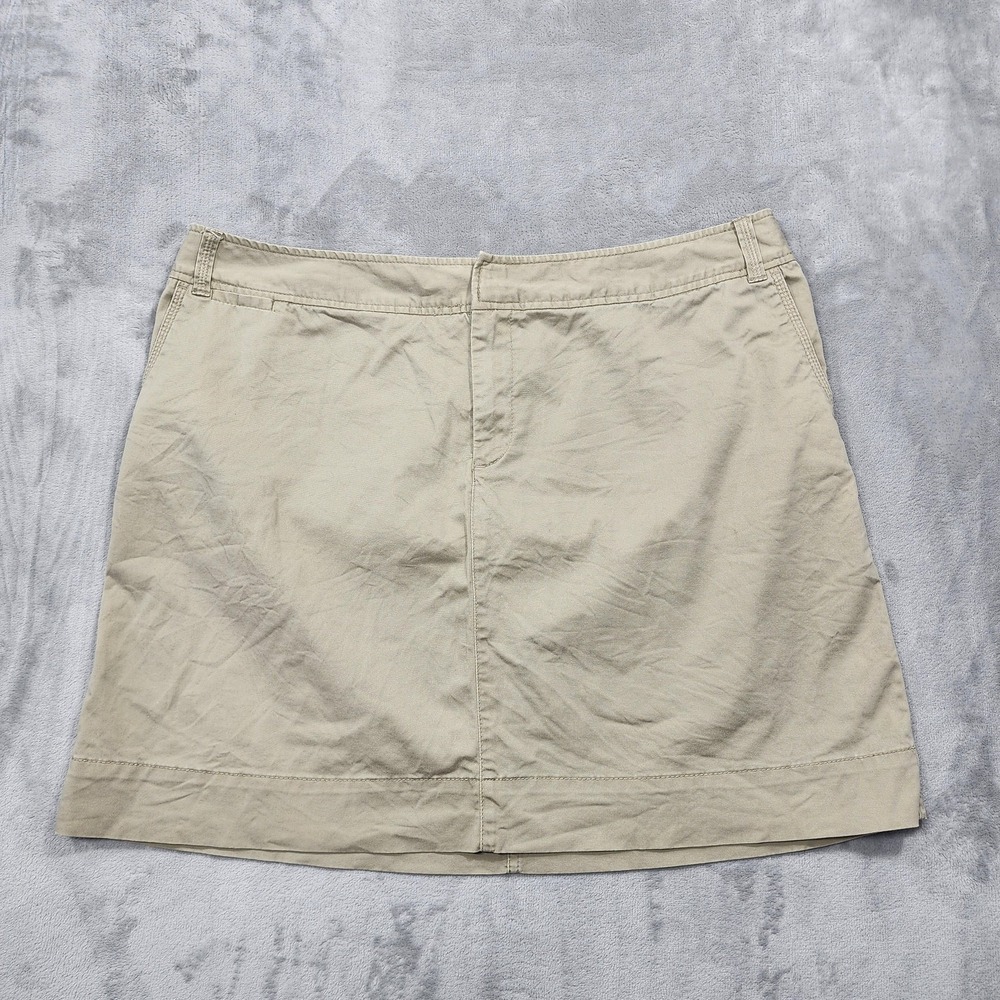 Merona Skirt Womens 18 Beige Twill A-Line Mini Pockets Stretch Casual Summer
